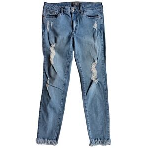 Just‎ USA Distressed Skinny Jeans Raw Hem Frayed Ankle Womens 10